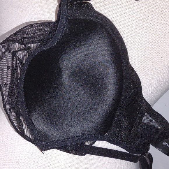 🫶VENUS Swiss Dot Lace Accent Demi Cup Bra in Black - Picture 8 of 10
